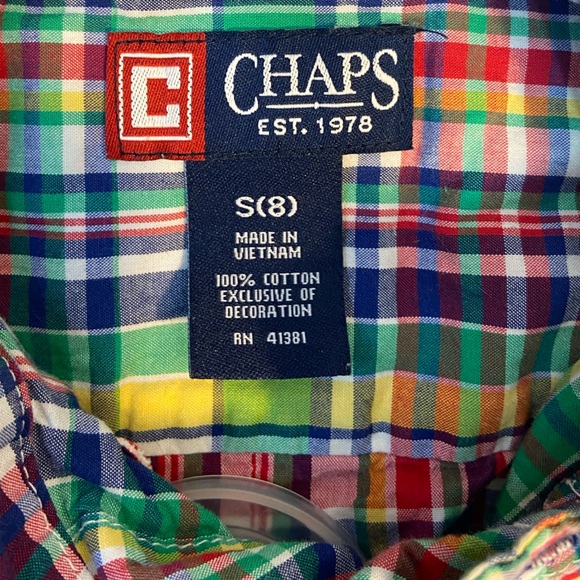 CHAPS BOYS SIZE 8 DRESS SHIRT 100%COTTON🇨🇦 - Picture 4 of 5